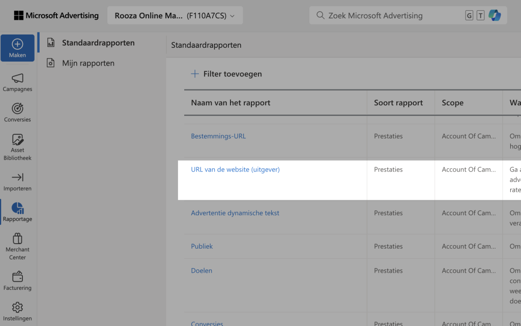 Microsoft Ads audience netwerken uitsluiten voor zoekcampagnes (msn, outlook, edge)