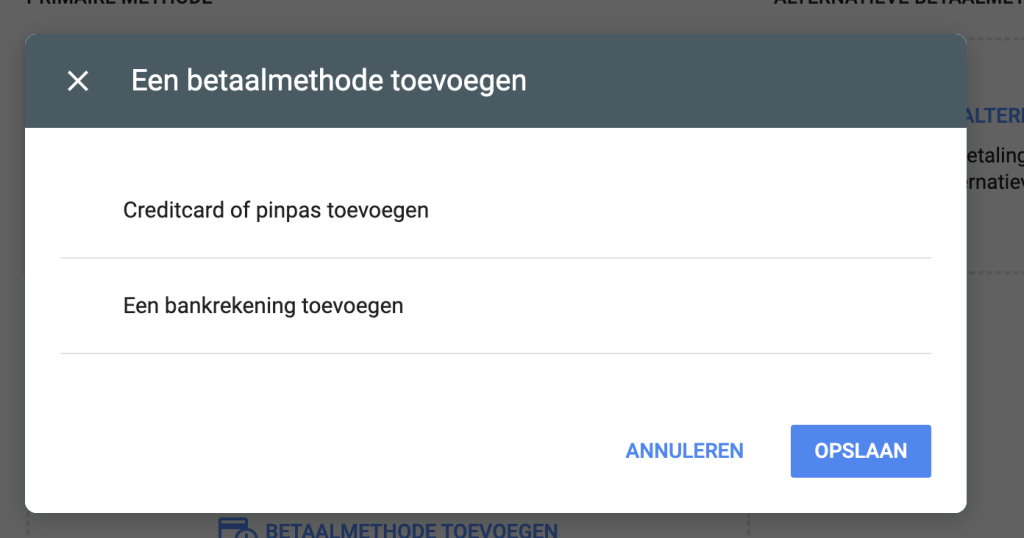 Google Ads betalingen instellen